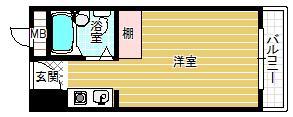 ルミエール旭ヶ丘(ワンルーム/3階)の間取り写真