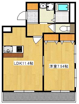 ハーコット幕張(1LDK/2階)の間取り写真