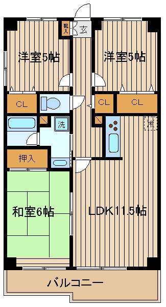 カーサエストゥペンダ(3LDK/5階)の間取り写真