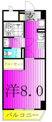 アルカンシェル(1K/3階)の間取り写真