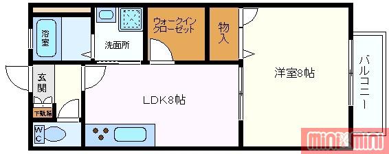 ハイツM&T(1LDK/1階)の間取り写真
