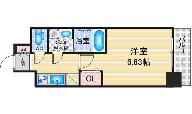 S-RESIDENCE植田ASOLEA(1K/3階)の間取り写真