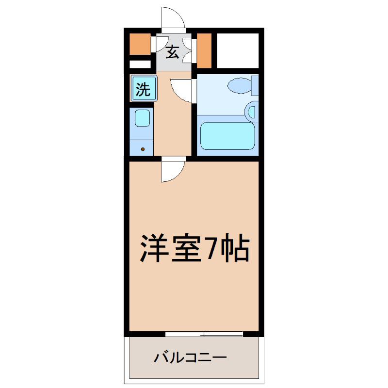 メインステージ武庫川(1K/5階)の間取り写真