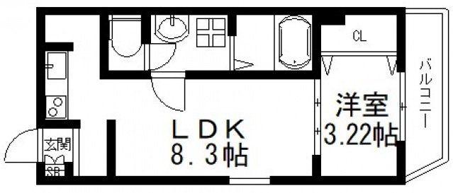 FSTYLE大蓮北1号館(1LDK/1階)の間取り写真