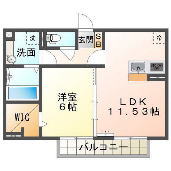 D-ROOM渋見町(1LDK/2階)の間取り写真