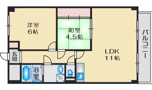 ヴィラサンテ(2LDK/2階)の間取り写真