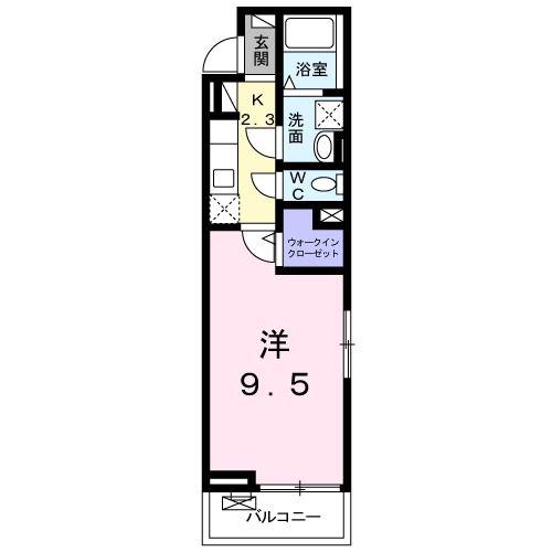 ボナール北上尾(1K/2階)の間取り写真