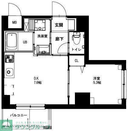 VER FLAT(2LDK/3階)の間取り写真