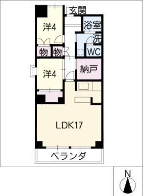 ロイヤルシティ押切(2LDK/11階)の間取り写真