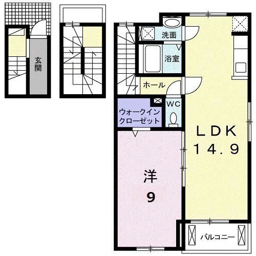 レジデンス青井(1LDK/3階)の間取り写真