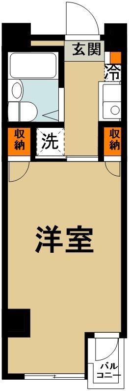 パルティーレ熊谷(1K/5階)の間取り写真