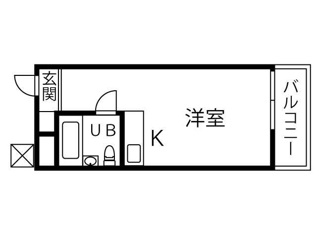 フォンテーヌ新丸子(ワンルーム/1階)の間取り写真