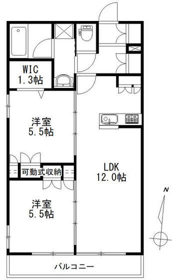 メゾン佐原(2LDK/2階)の間取り写真