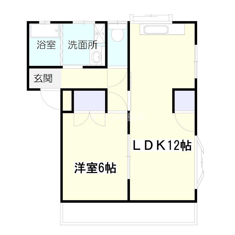 笠原ビル(1LDK/2階)の間取り写真