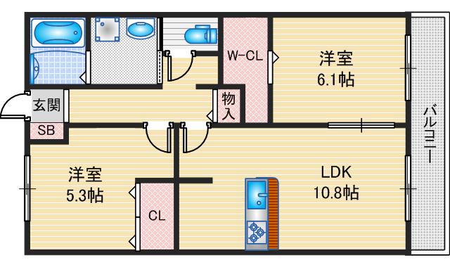 サンシャイン和(2LDK/1階)の間取り写真
