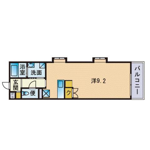 リファレンス天神(ワンルーム/9階)の間取り写真
