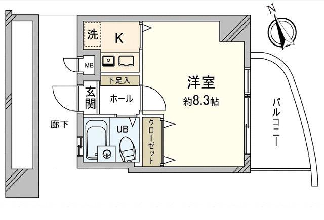 ナビシティ大須II(ワンルーム/13階)の間取り写真