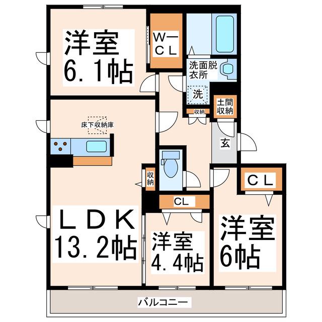 グラード(3LDK/2階)の間取り写真