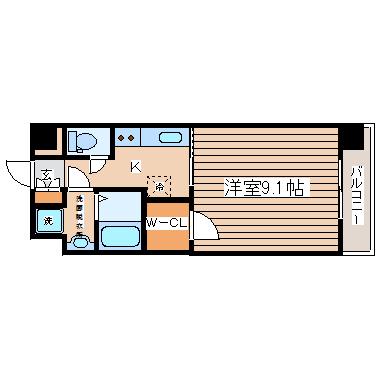 アーバンフラッツ青葉小田原(1K/5階)の間取り写真