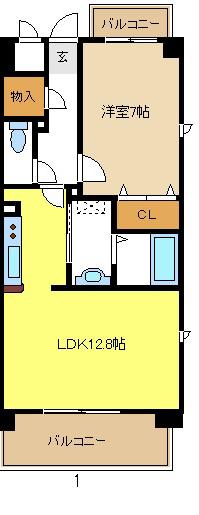 タワービレッジ(1LDK/2階)の間取り写真