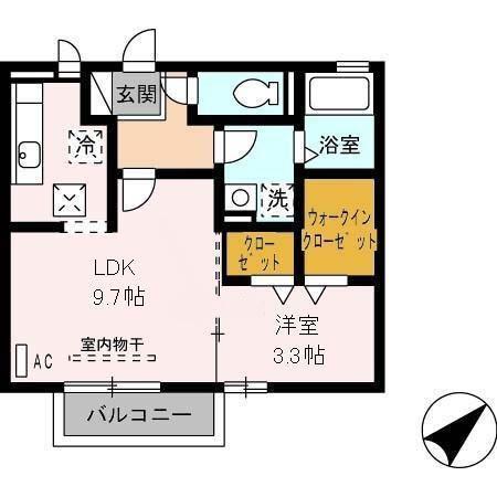 CITY PAL(1LDK/1階)の間取り写真