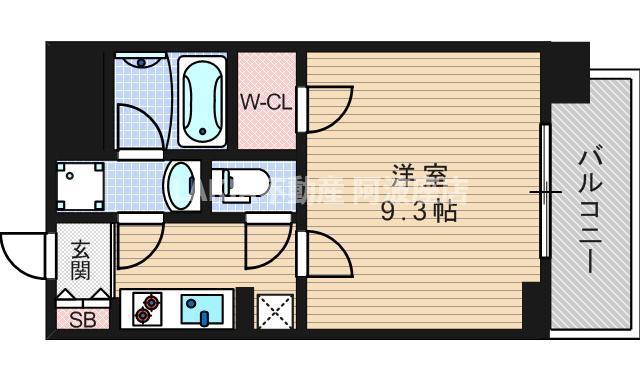 セイワパレス京町堀(1K/6階)の間取り写真