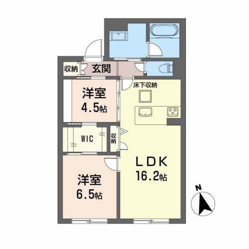 シャーメゾンステージ時津町(2LDK/1階)の間取り写真