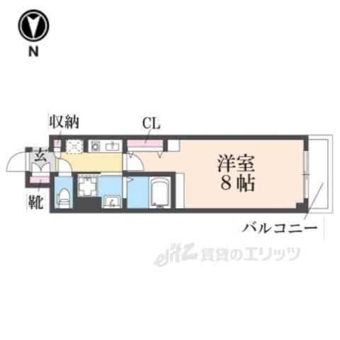 ラフィーネ伊丹Ⅱ(1K/5階)の間取り写真