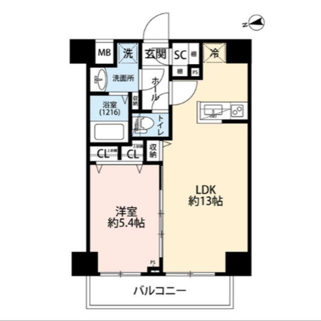 プレール・ドゥーク浅草V(1LDK/9階)の間取り写真