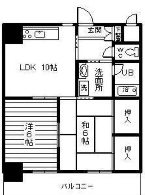 アペックス古淵(2LDK/3階)の間取り写真