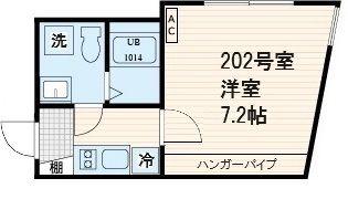 ファブリック千川レジデンス(1K/2階)の間取り写真
