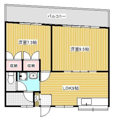 フローリッシュ(2LDK/2階)の間取り写真
