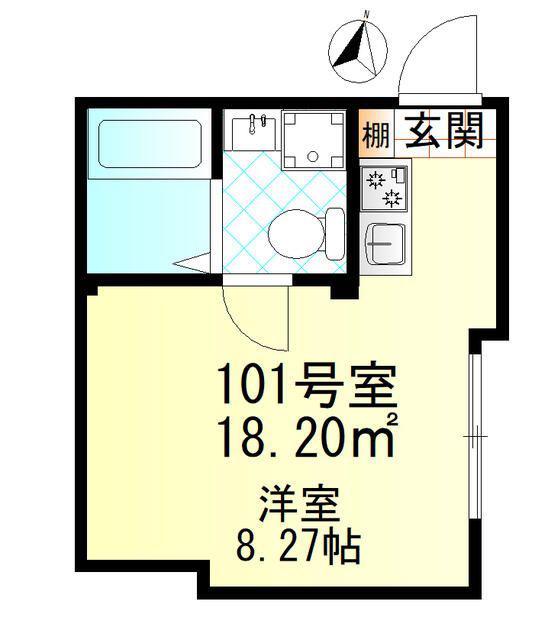 クレール堀切(ワンルーム/1階)の間取り写真