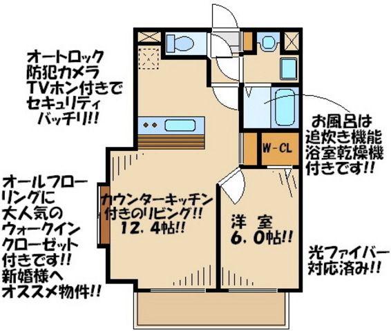 グラーレ・バイロイト(1LDK/2階)の間取り写真