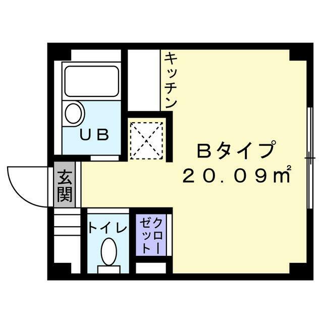 メゾンドゥラポール(ワンルーム/2階)の間取り写真