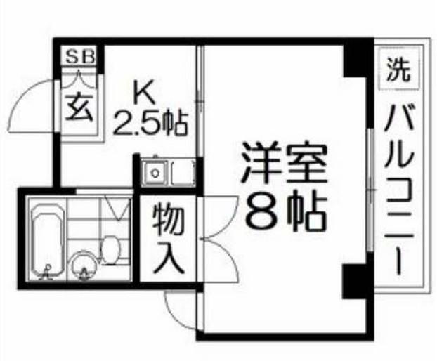 ミリオンハウス(1K/3階)の間取り写真