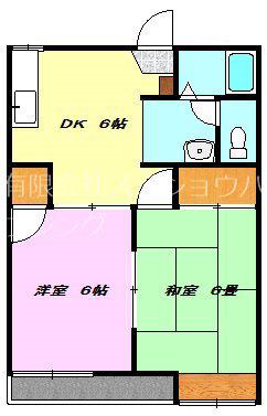 クレスト北小金(2DK/1階)の間取り写真
