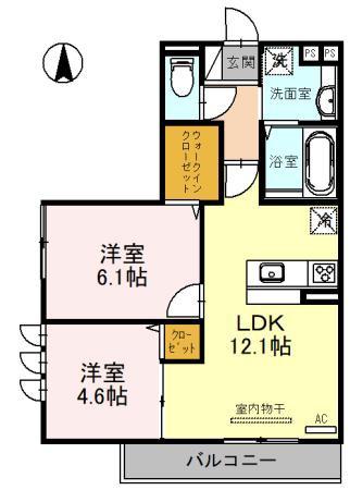 ロイヤルコート緑橋(2LDK/3階)の間取り写真