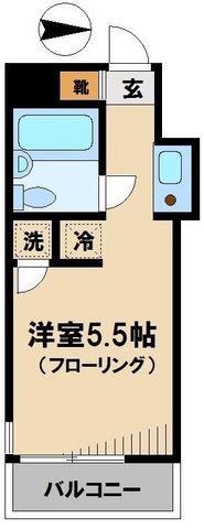 グランバリュー中野坂上(ワンルーム/2階)の間取り写真
