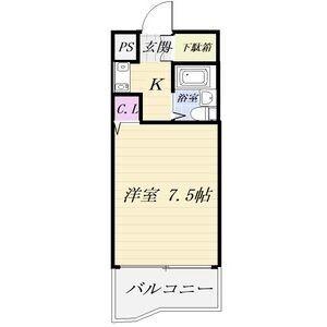 ジョイフル野並(1K/4階)の間取り写真