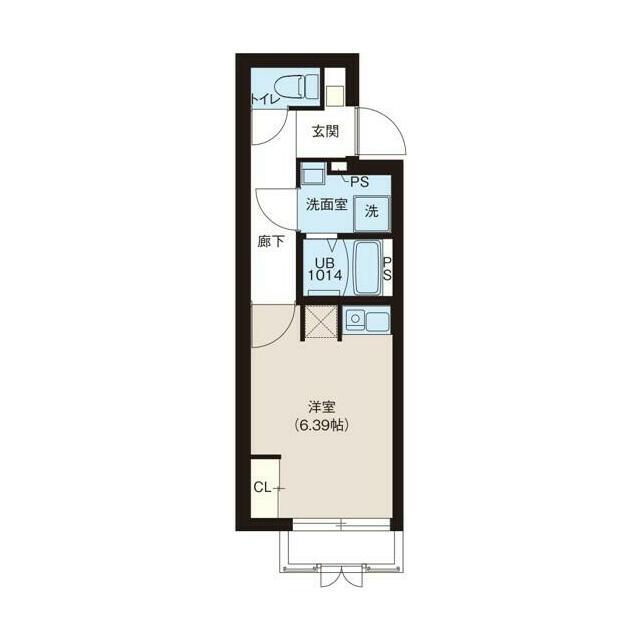 レピュア早稲田レジデンス 部屋番号101(1K/1階)の間取り写真