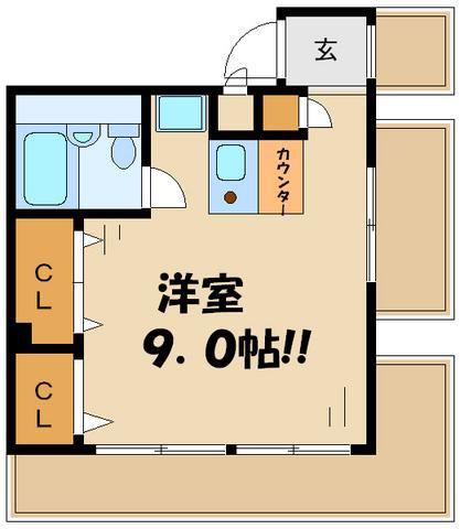 アヴェニュー千歳台(ワンルーム/3階)の間取り写真