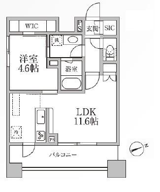 RESIDIA新御徒町II(1LDK/11階)の間取り写真