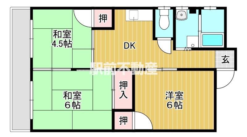 HALELEA(3DK/3階)の間取り写真