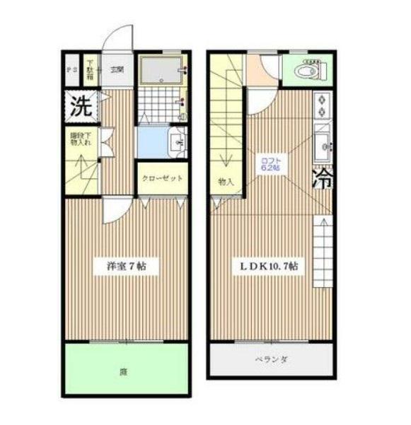 ルミノッソIV(1LDK/1階)の間取り写真