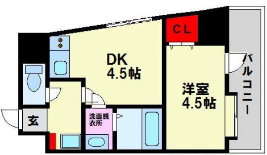 アソシアグロッツォ平尾(1DK/1階)の間取り写真