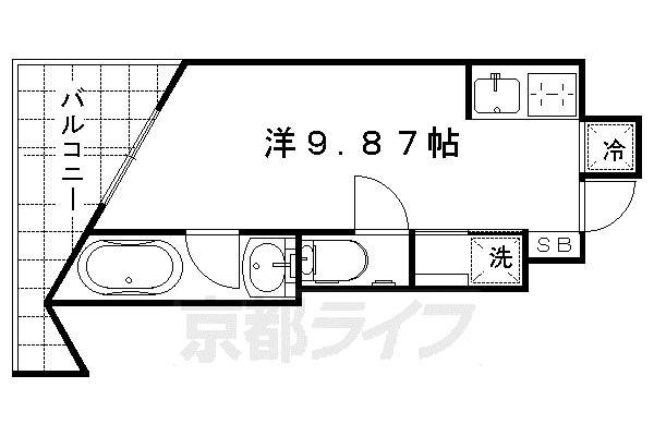 PLATINUM(ワンルーム/5階)の間取り写真