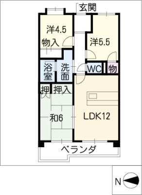 ロワールパーク III(3LDK/4階)の間取り写真