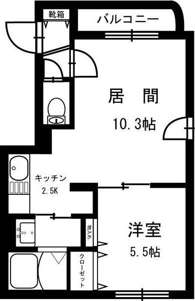 メイプルメゾン二十四軒(1LDK/3階)の間取り写真