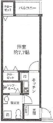 フォセット新大橋(1K/2階)の間取り写真